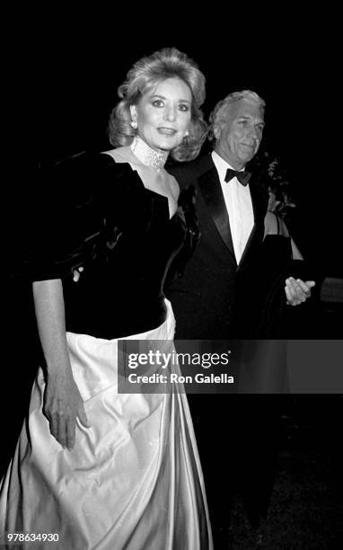 Barbara Walters and Merv Adelson attend 15th Annual Diana Vreeland Costume Exhibit on December 8, 1986 at the Metropolitan Museum of Art in New York...