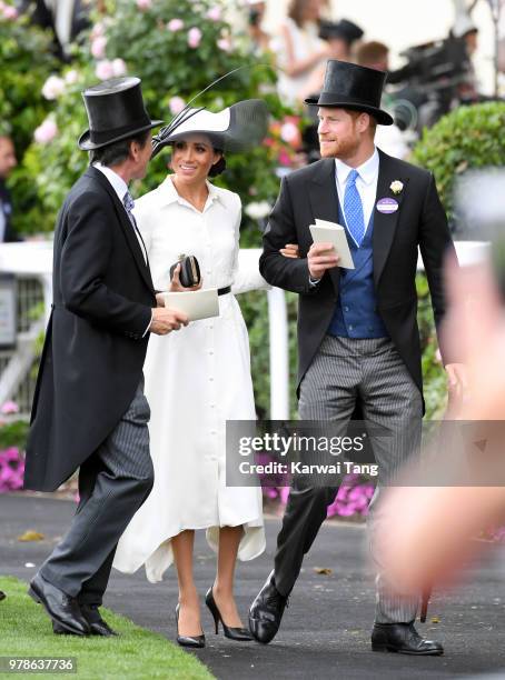 Meghan, Duchess of Sussex and Prince Harry, Duke of Sussex attend Royal Ascot Day 1 at Ascot Racecourse on June 19, 2018 in Ascot, United Kingdom.