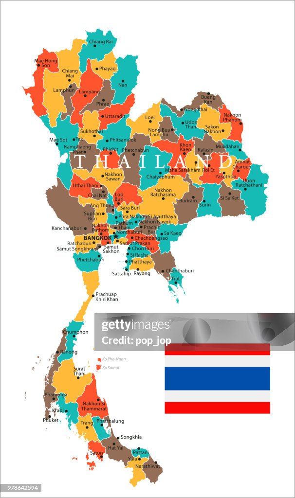Map of Thailand - Vector