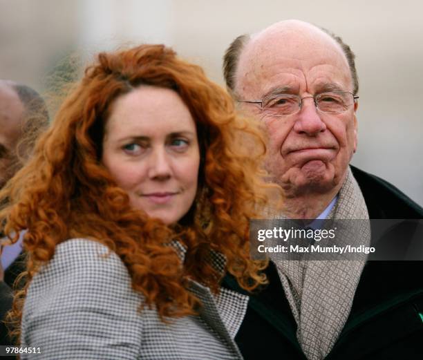 Rebekah Brooks and Rupert Murdoch attend day 3 of the Cheltenham Horse Racing Festival on March 18, 2010 in Cheltenham, England.