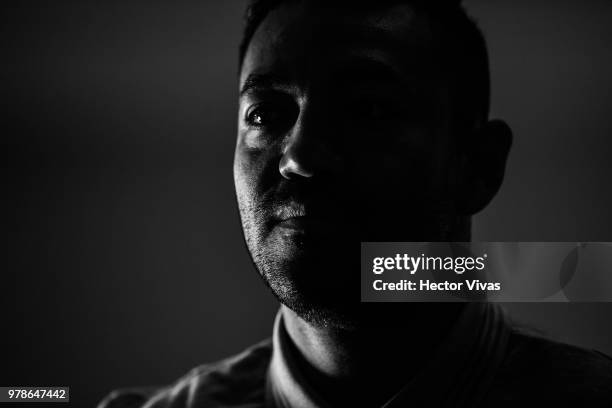 Marco Fabian of Mexico, poses during a training session & Press conference at Training Base Novogorsk-Dynamo, on June 19, 2018 in Moscow, Russia.