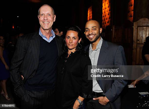 Keith Estabrook, Gina Hadley and Antonio Hicks attend Gotham Magazine's Annual Gala hosted by Alicia Keys and presented by Bing at Capitale on March...