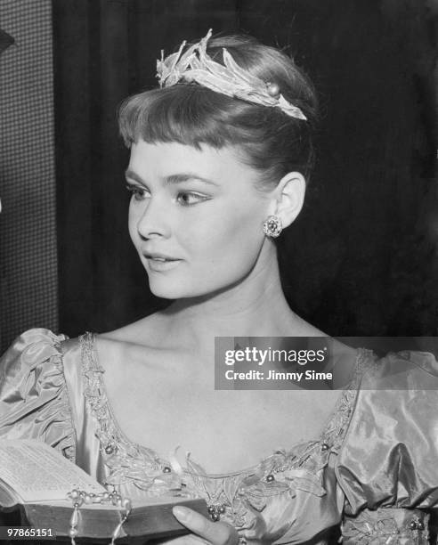 English actress Judi Dench as Ophelia at a dress rehearsal of Michael Benthall's production of Shakespeare's 'Hamlet' at the Old Vic, London, 15th...