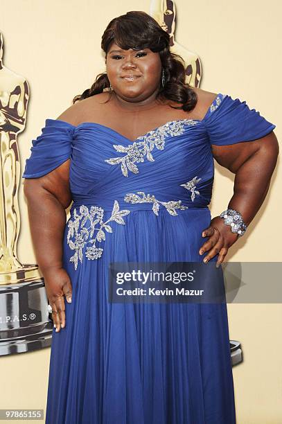 Actress Gabourey Sidibe arrives at the 82nd Annual Academy Awards at the Kodak Theatre on March 7, 2010 in Hollywood, California.