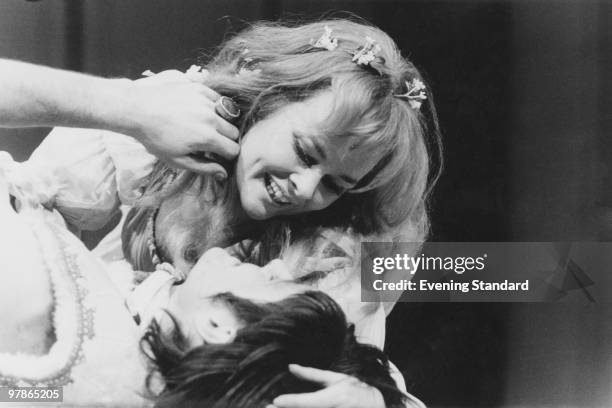 Judi Dench as Perdita and David Bailie as Florizel in the Royal Shakespeare Company production of 'The Winter's Tale', directed by Trevor Nunn at the...