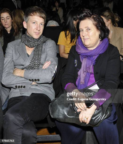 Jefferson Hack and Guest attend Marc by Marc Jacobs Fall 2010 during Mercedes-Benz Fashion Week at NY State Armory on February 16, 2010 in New York...
