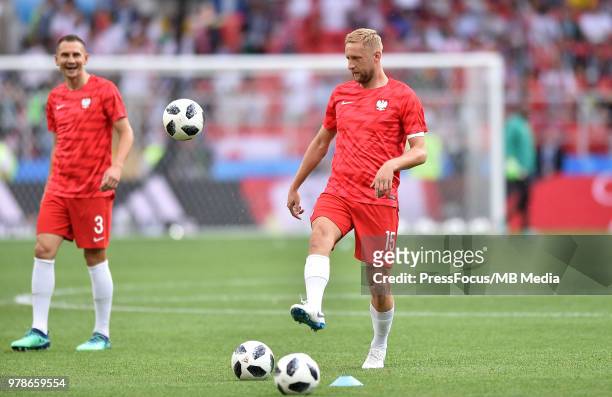 Kamil Glik of Poland during warm up before the 2018 FIFA World Cup Russia group H match between Poland and Senegal at Spartak Stadium on June 19,...