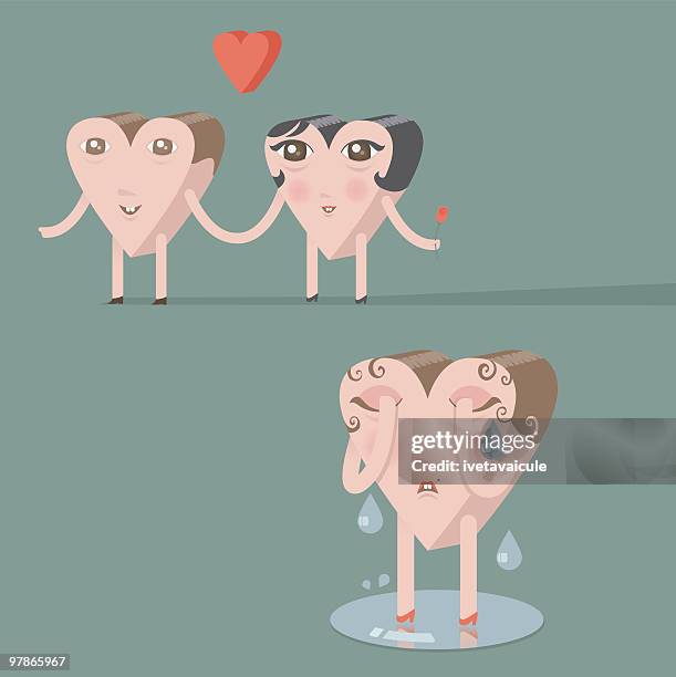 love triangle - puddle stock illustrations