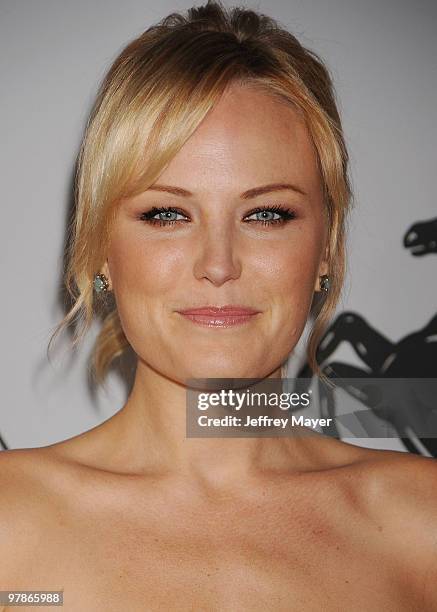 Actress Malin Akerman arrives at the Ferrari 458 Italia Brings Funds for Haiti Relief event at Fleur de Lys on March 18, 2010 in Los Angeles,...