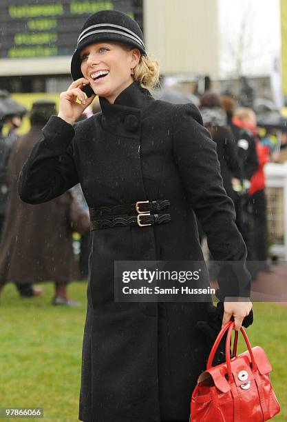 Zara Phillips attends Gold Cup day of the Cheltenham Festival on March 19, 2010 in Cheltenham, England.