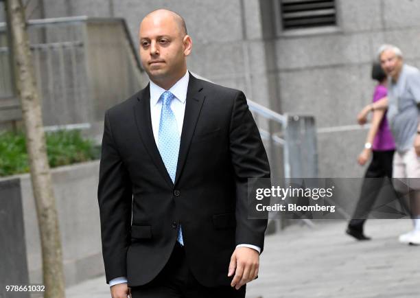 Adam Skelos, son of former New York State Senate Majority Leader Dean Skelos, arrives at federal court in New York, U.S., on Tuesday, June 19, 2018....