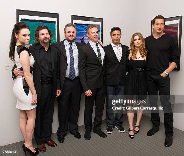 Actress Alessandra Torresani, Executive Producers of Caprica Ronald D. Moore and David Eick, Mark Stern, actors Esai Morales, Magda Apanowicz and...