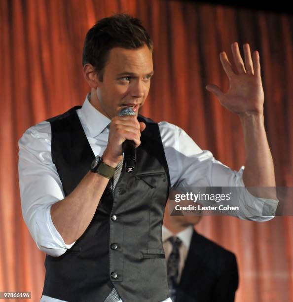 Personality Joel McHale attends the Ferrari 458 Italia auction event to benefit Haiti held at Fleur de Lys on March 18, 2010 in Los Angeles,...