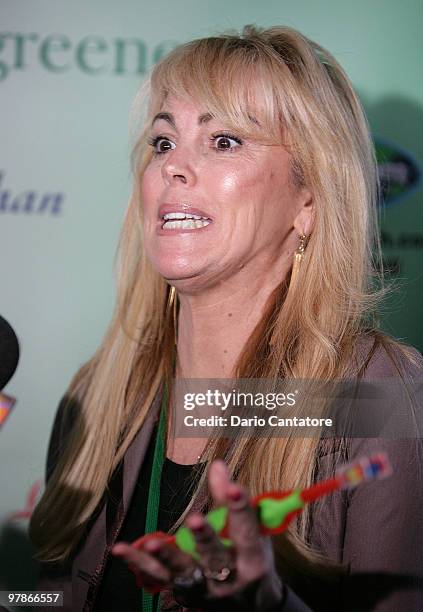 Dina Lohan introduces the "Aqua Freedom Green Lohan Toothbrush" at Pier 92 on March 19, 2010 in New York City.