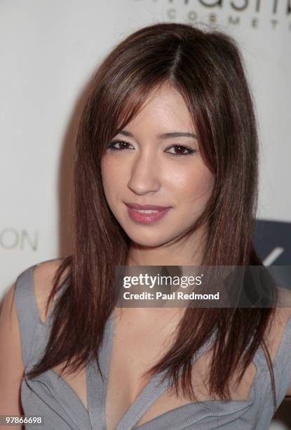 Actress Christian Serratos arrives at the presentation of Yotam Solomon's Fall/Winter 2010 Line on March 18, 2010 in Los Angeles, California.