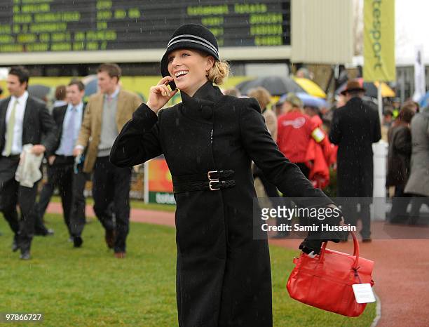 Zara Phillips attends Gold Cup day of the Cheltenham Festival on March 19, 2010 in Cheltenham, England.