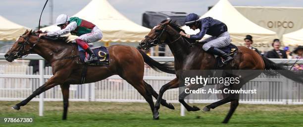 Frankie Dettori riding Without Parole win The St James's Palace Stakes on day 1 of Royal Ascot at Ascot Racecourse on June 19, 2018 in Ascot, England.