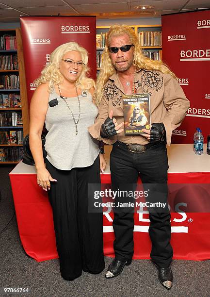 Beth Chapman and Duane "The Dog" Chapman promote "Where Mercy Is Shown, Mercy Is Given" at Borders Wall Street on March 19, 2010 in New York City.