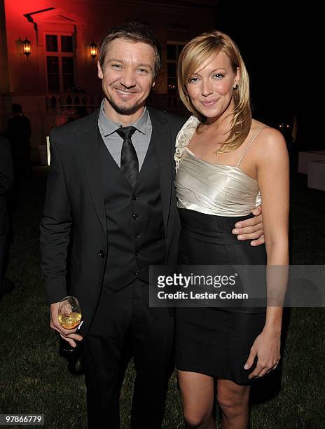 Actor Jeremy Renner and Katie Cassidy attend the Ferrari 458 Italia auction event to benefit Haiti held at Fleur de Lys on March 18, 2010 in Los...