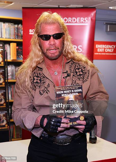 Television personality Duane "Dog" Chapman promotes "When Mercy Is Shown, Mercy Is Given" at Borders Wall Street on March 19, 2010 in New York City.