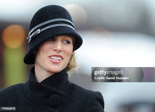 Zara Phillips attends Gold Cup day of the Cheltenham Festival on March 19, 2010 in Cheltenham, England.