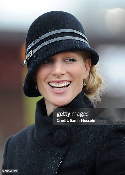 Zara Phillips attends Gold Cup day of the Cheltenham Festival on March 19, 2010 in Cheltenham, England.