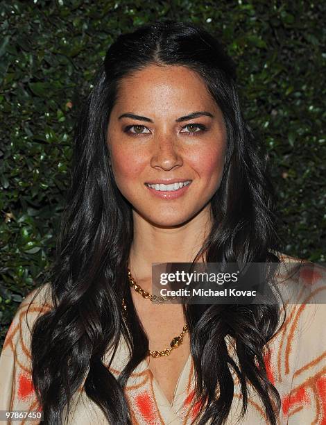 Actress Olivia Munn arrives at the Ferrari 458 Italia Brings Funds for Haiti Relief event at Fleur de Lys on March 18, 2010 in Los Angeles,...