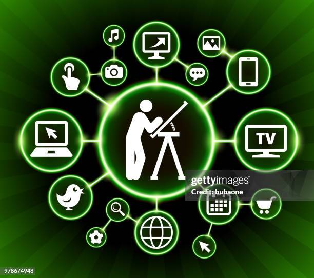 building blueprints internet communication technology dark buttons background - architect computer stock illustrations