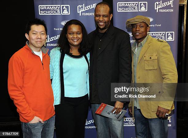 Grammy award winning Engineer Phil Tan, Pamela Alexander Ford Motor co., Radio Consultant Terry Bello, Recording Artist Calvin Richardson attend...