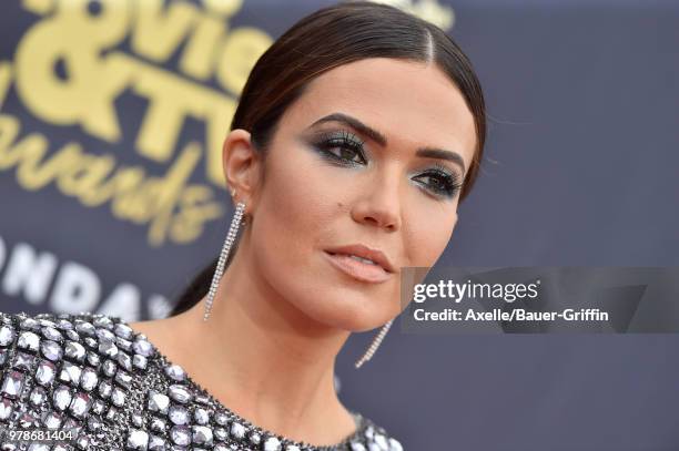 Singer/actress Mandy Moore attends the 2018 MTV Movie And TV Awards at Barker Hangar on June 16, 2018 in Santa Monica, California.