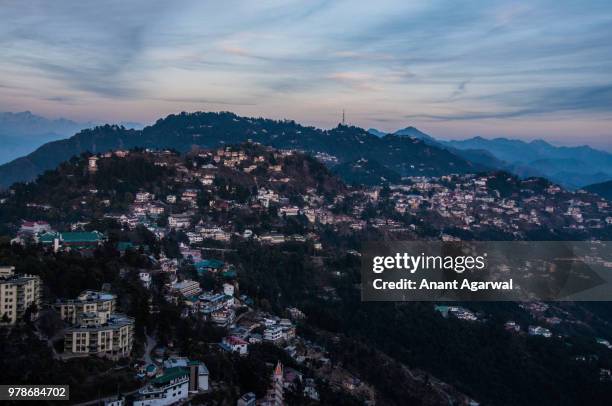 one evening at mussoorie. - mussoorie stock pictures, royalty-free photos & images