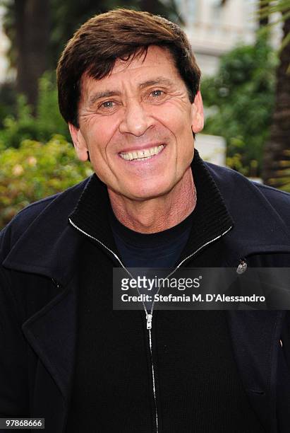 Gianni Morandi out of the Hotel Londra during the 'Premio TV 2010' on March 18, 2010 in San Remo, Italy.