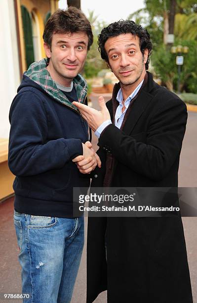 Ficarra E Picone out of the Hotel Londra during the 'Premio TV 2010' on March 18, 2010 in San Remo, Italy.