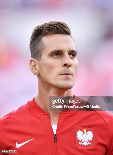 Arkadiusz Milik of Poland during the 2018 FIFA World Cup Russia group H match between Poland and Senegal at Spartak Stadium on June 19, 2018 in...