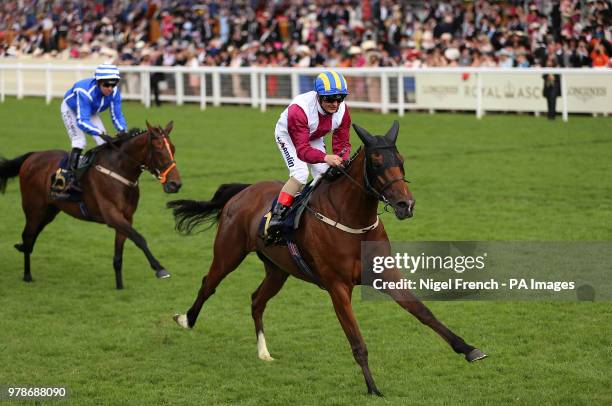 Lagostovegas ridden by Andrea Atzeni wins the Ascot Satakes during day one of Royal Ascot at Ascot Racecourse.