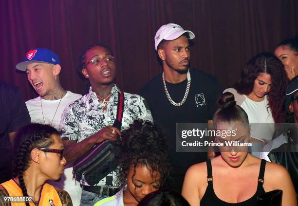 Singer Jacquees and Trey Songz attends The Birthday Bash Finale at Tongue & Groove City on June 19, 2018 in Atlanta, Georgia.