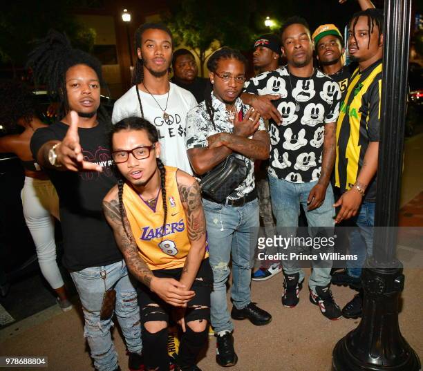 Rapper Issa and Jacquees attend birthday bash finale at Tongue & Groove on June 19, 2018 in Atlanta, Georgia.