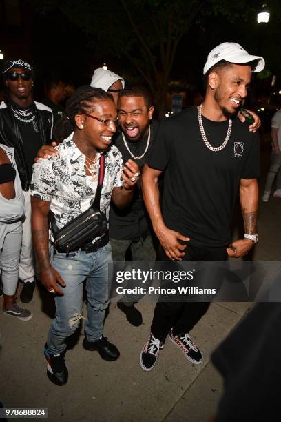 Singer Jacquees and Trey Songz attends The Birthday Bash Finale at Tongue & Groove City on June 19, 2018 in Atlanta, Georgia.