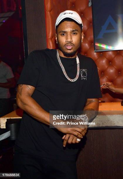 Singer Trey Songz attends Birthday Bash Finale at Tongue & Groove City on June 19, 2018 in Atlanta, Georgia.
