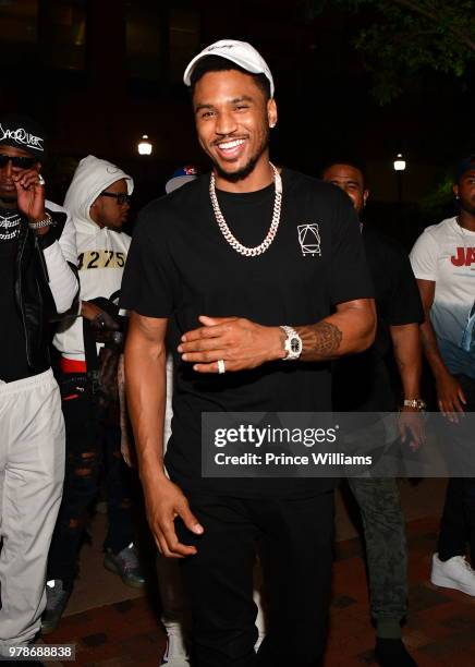 Singer Trey Songz attends Birthday Bash Finale at Tongue & Groove City on June 19, 2018 in Atlanta, Georgia.