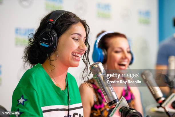 Alessia Cara visits "the Elvis Duran Z100 Morning Show" with host Danielle Monaro at Z100 Studio on June 19, 2018 in New York City.