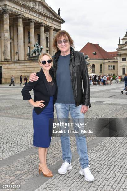 Katharine Mehrling and Dieter Maschine Birr during the Classic Open air press conference on June 19, 2018 in Berlin, Germany.