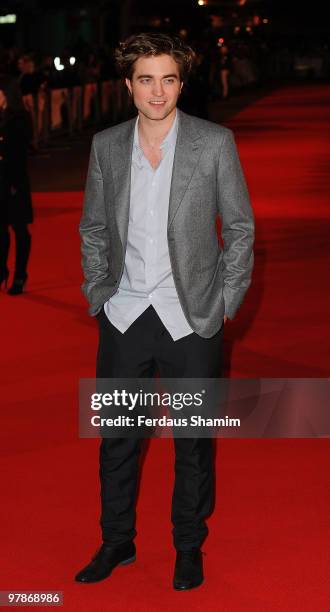 Robert Pattinson attends the UK Premiere of Remember Me at Odeon Leicester Square on March 17, 2010 in London, England.