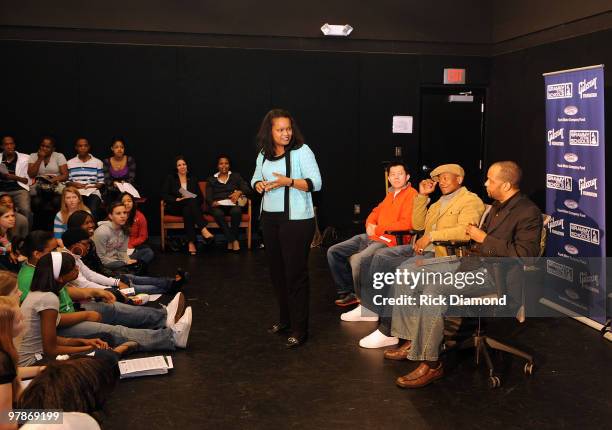 Ford Motor Co's Pamela Alexander with Panelist - Grammy award winning Engineer Phil Tan, Recording Artist Calvin Richardson and Radio Consultant...