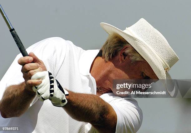 Greg Norman competes in the second round of the Honda Classic, March 12, 2004 at Palm Beach Gardens, Florida.