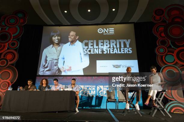 General view of the stage during the American Black Film Festival - Celebrity Scene Stealers Presented By TV One at Loews Miami Beach Hotel on June...