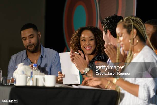 Tristan "Mack" Wilds, Chaley Rose, Chris Diaz and LeToya Luckett on stage during the American Black Film Festival - Celebrity Scene Stealers...