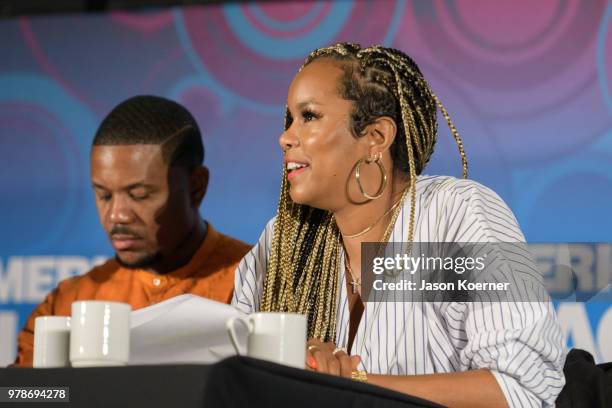 Hosea Chanchez and Letoya Luckett perform on stage during the American Black Film Festival - Celebrity Scene Stealers Presented By TV One at Loews...