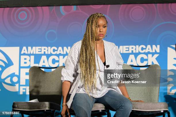LeToya Luckett performs on stage during the American Black Film Festival - Celebrity Scene Stealers Presented By TV One at Loews Miami Beach Hotel on...