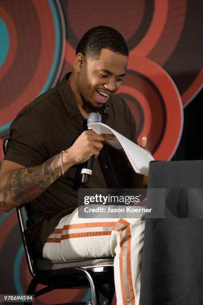 Tristan "Mack Wilds" on stage during the American Black Film Festival - Celebrity Scene Stealers Presented By TV One at Loews Miami Beach Hotel on...